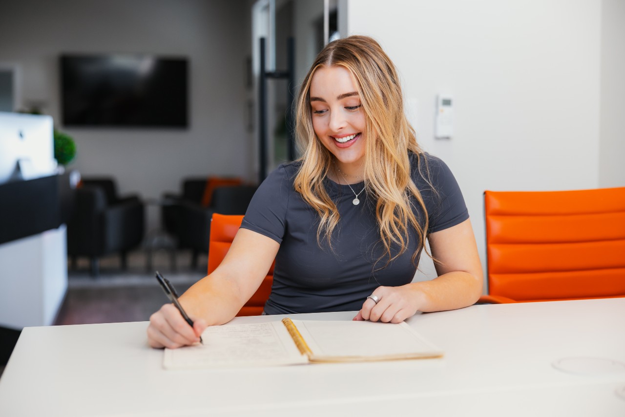 Alex our social media specialist working on social media marketing content calendar